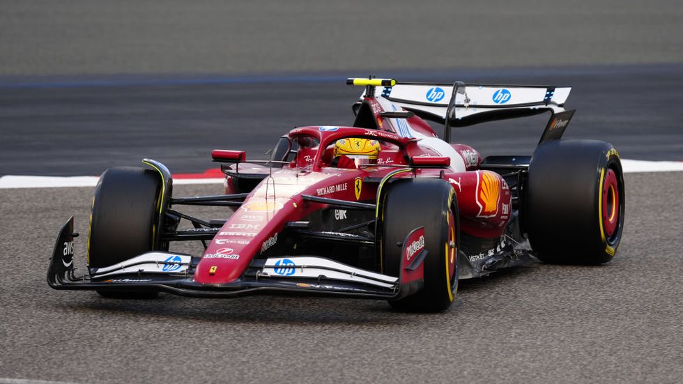 Lewis Hamilton driving for Ferrari