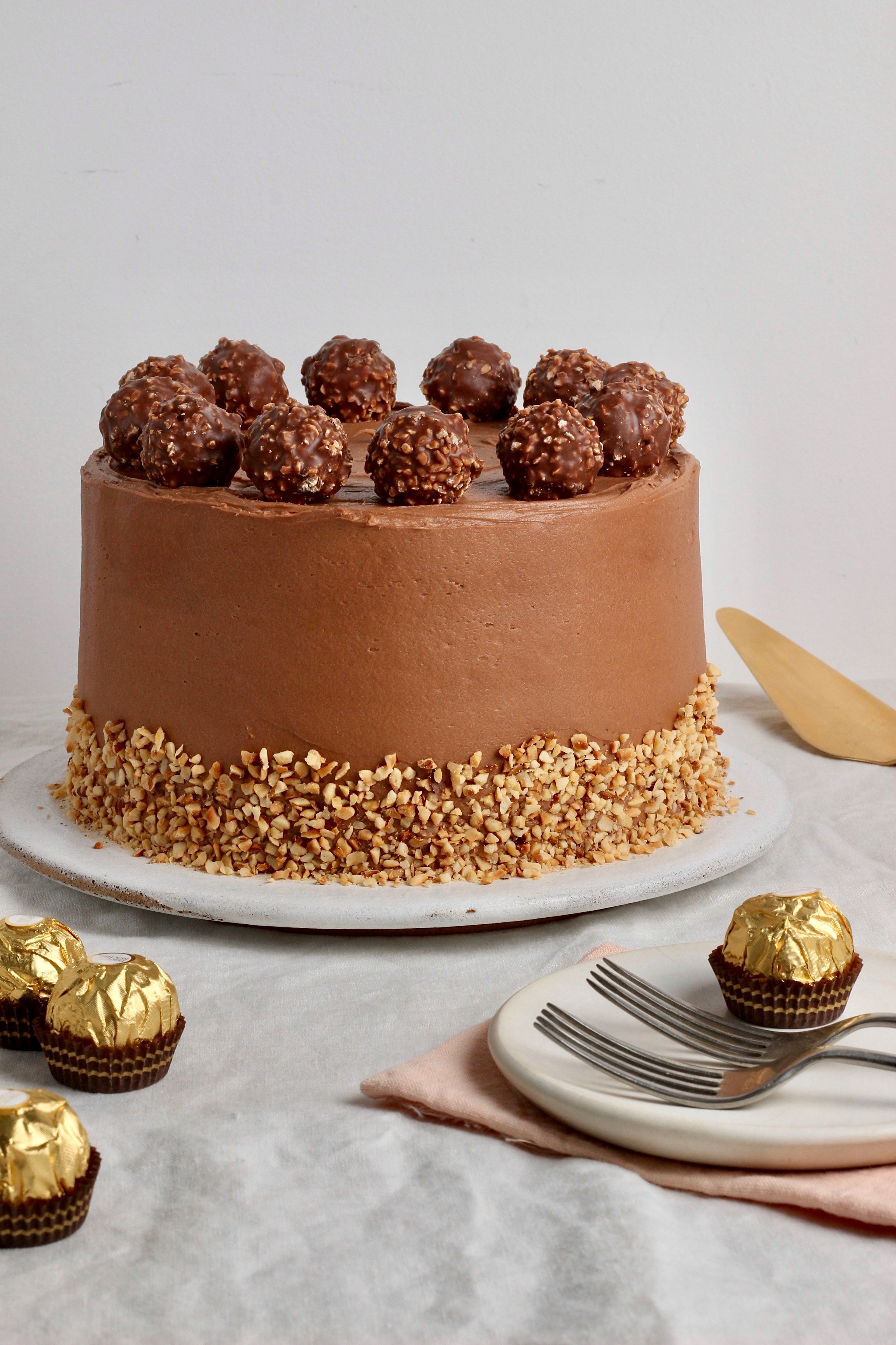 Badam Ferrero Rocher Cake | Cake Delivery in Kollam | CakesKart