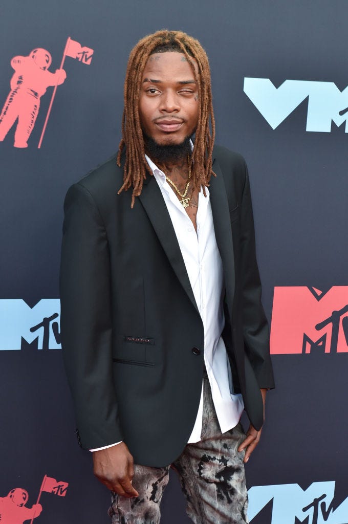 Rapper Fetty Wap attends the red carpet at the 2019 MTV Video Music Awards held at the Prudential Center on August 26, 2019 in Newark, New Jersey.