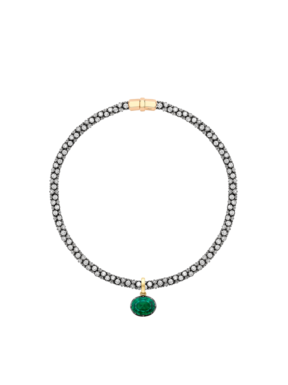statement necklace featuring emerald and diamond embellishments