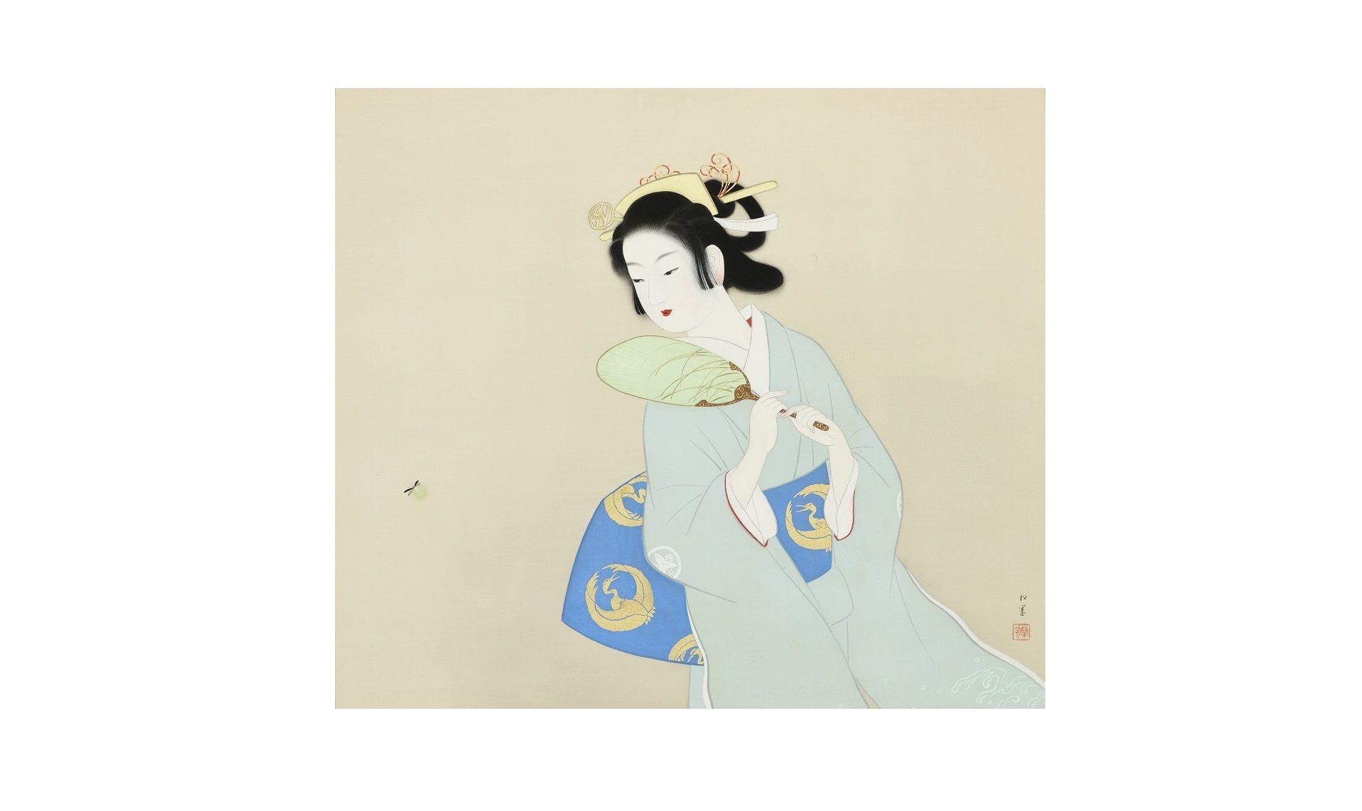 特別価格日本画　上村松園　『四季美人画』 人物、菩薩