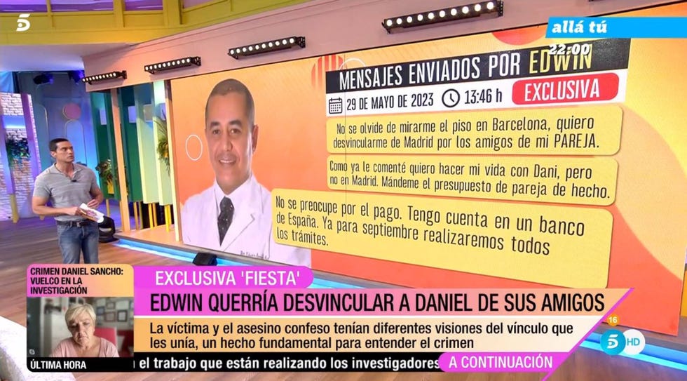 fiesta mensajes edwin arrieta daniel sancho