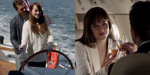 Fifty Shades boat and private jet scenes