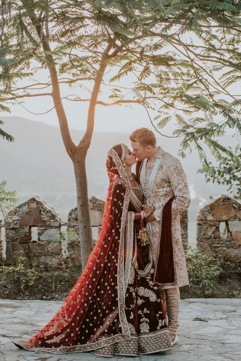 Photograph, Red, Dress, Tree, Outerwear, Photography, Tradition, Bride, Textile, Sari, 