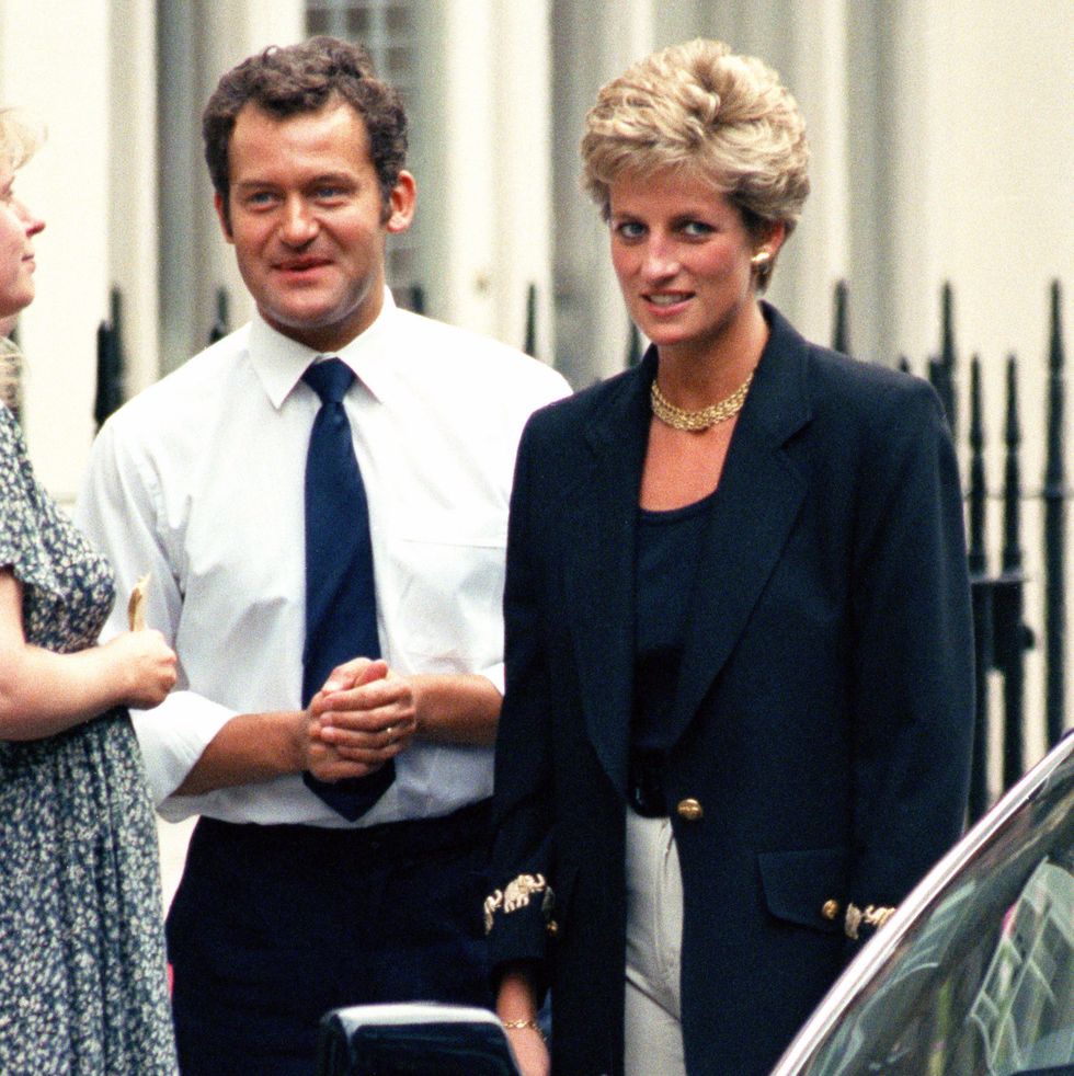 file photo showing diana, the princess of wales, in london with her butler, paul burrell, in 1994