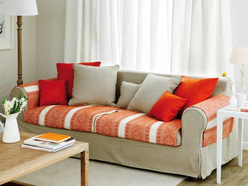 Furniture, Couch, Orange, Living room, Room, Interior design, Red, Curtain, Sofa bed, studio couch, 