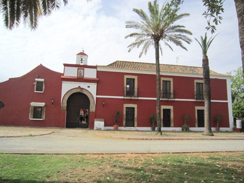 la casa de bertín osborne en sevilla tiene diferentes eficios, naves para animales, piscina, cuadras