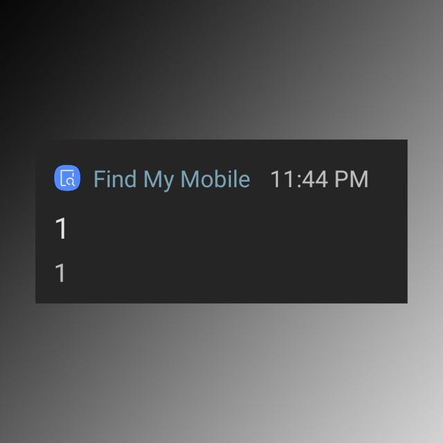 find my mobile samsung notification