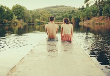 summer camp two kids on dock having a summer crush