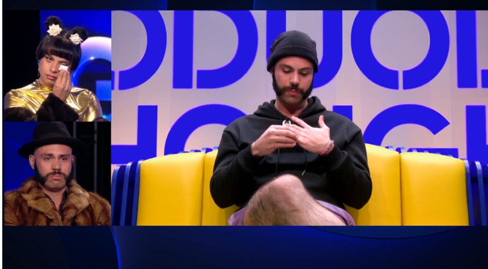 a man sitting on a couch