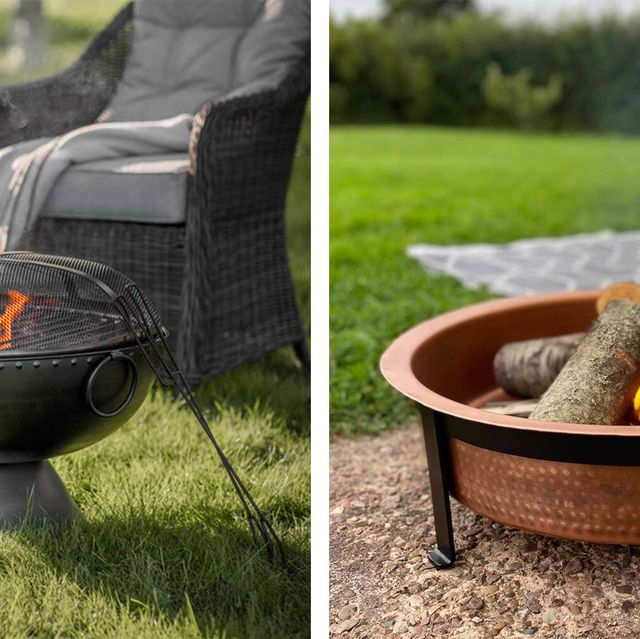 Outdoor Metal Fire Pit Bowl, Cast Iron Garden Fireplace