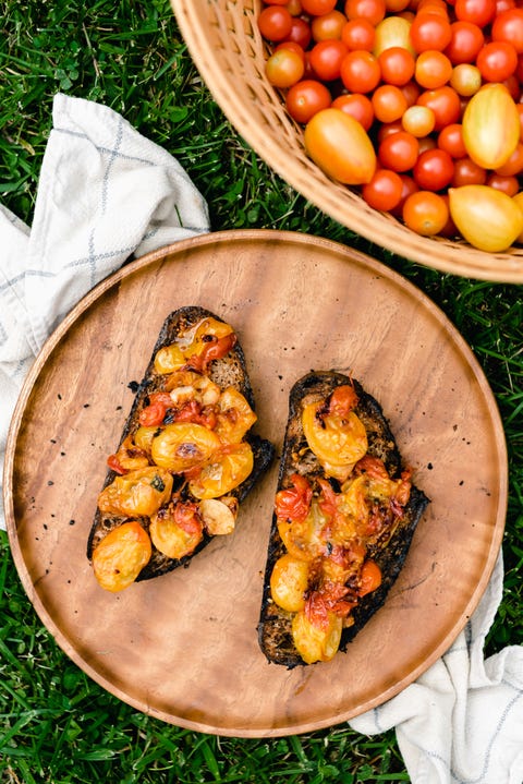 fire roasted tomatoes on toast