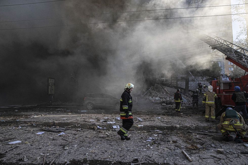 ukraine's capital kyiv getting hit by drone strikes