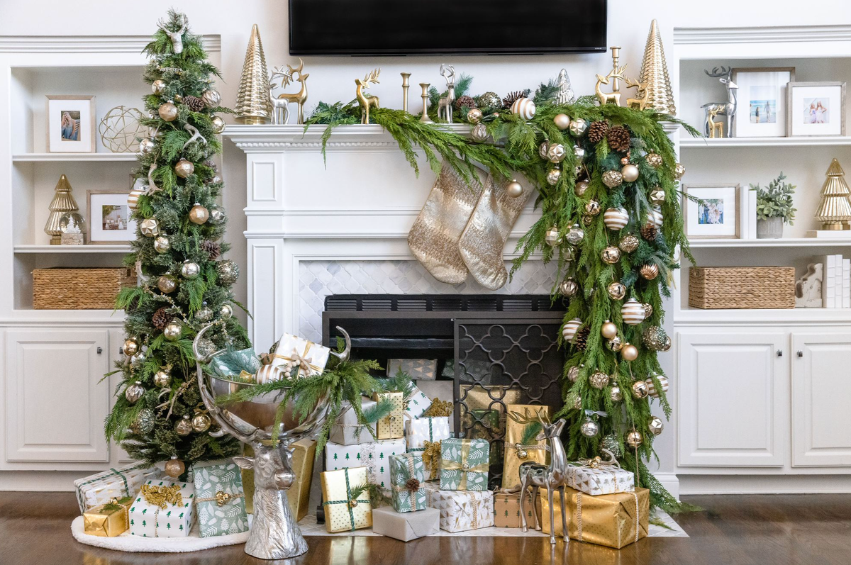 How to Make Your Fireplace Festive With Presents