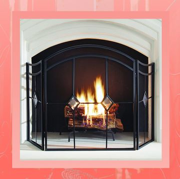 arched diamond 3 panel fireplace screen