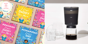 wonderbly's i love daddy this much book and oxo's compact cold brew coffee make are two good housekeeping picks for best first father's day gifts