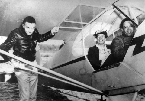 a smiling eleanor roosevelt with aviation pioneer charles alfred anderson