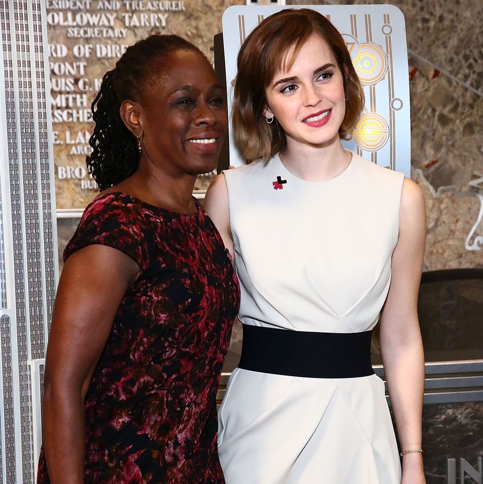 emma watson and chirlane mccray light the empire state building in heforshe magenta for international women's day