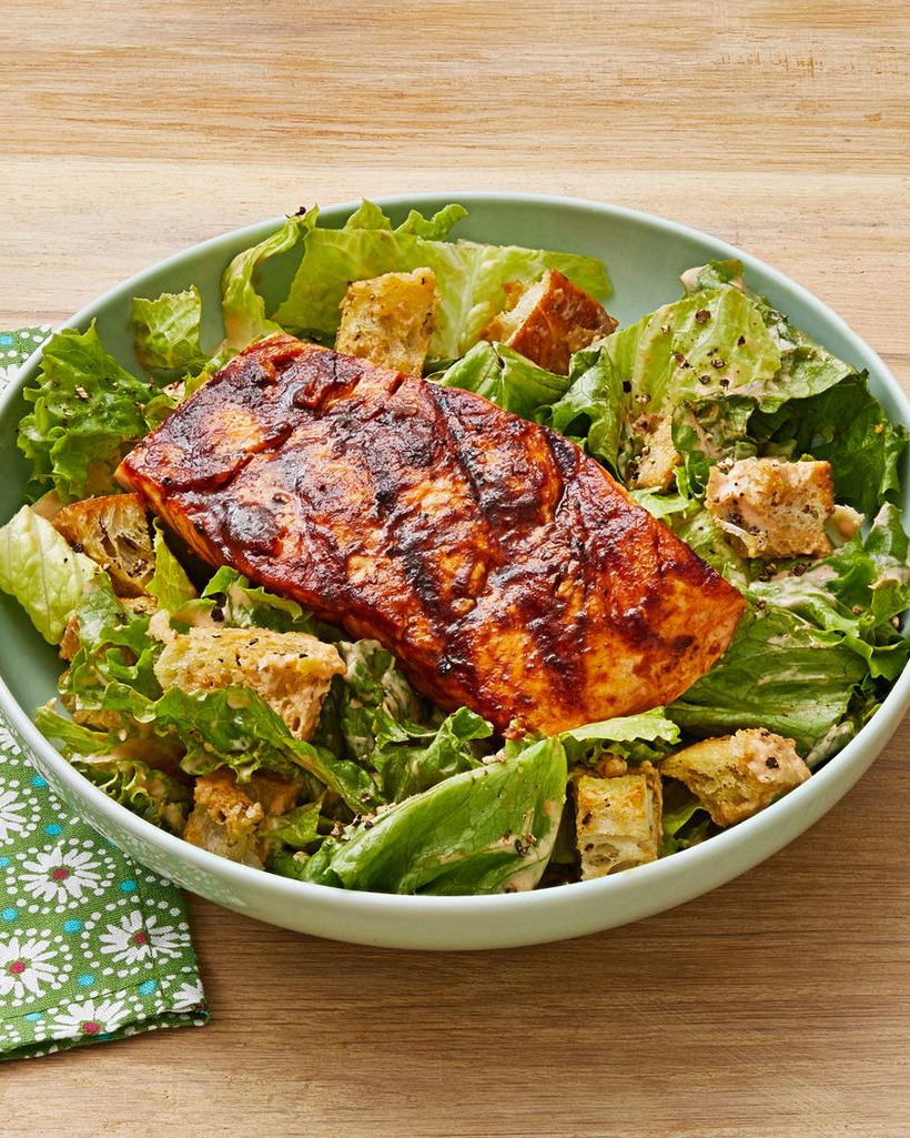 fish recipes caesar salad with grilled salmon