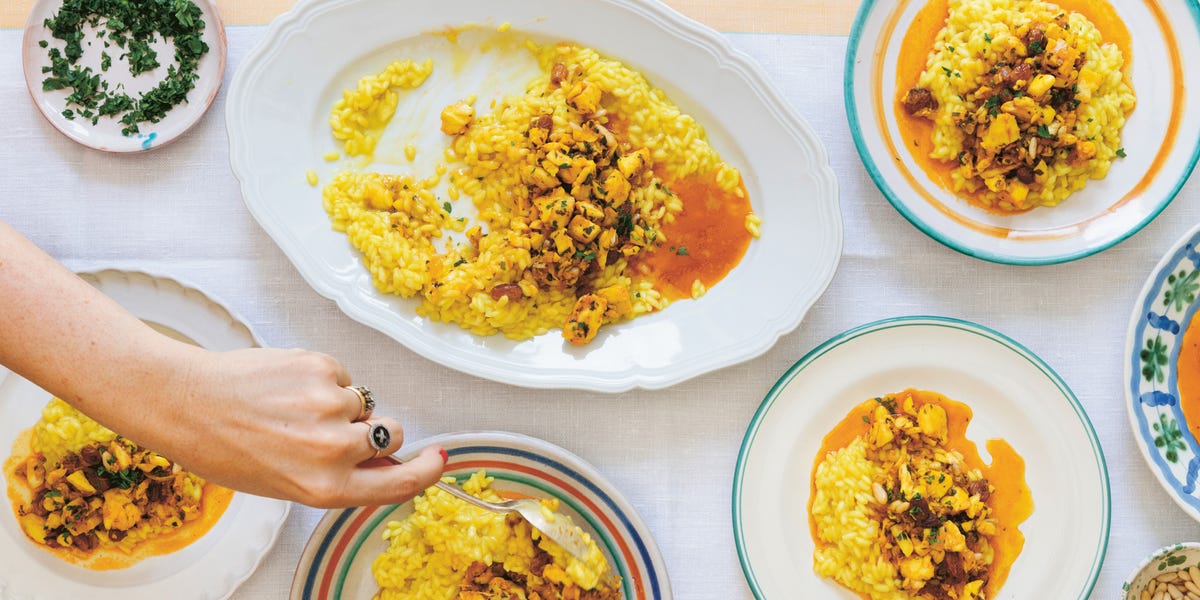 Fish risotto recipe | Saffron fish risotto with red mullet ragu