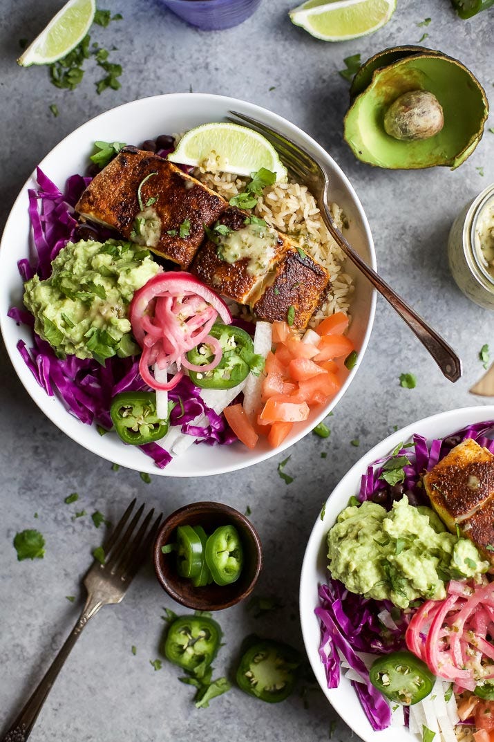 Mahi-Mahi Fish Taco Bowls