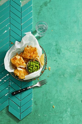 fish and chips in a wire basket