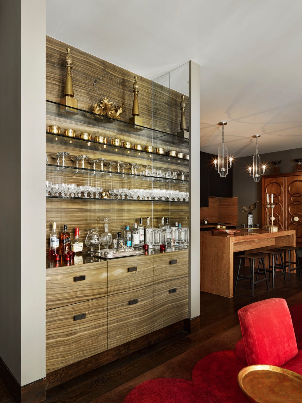 a home bar in a mexico city condo