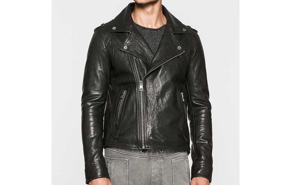 Leather jacket Off-White Black size L International in Leather