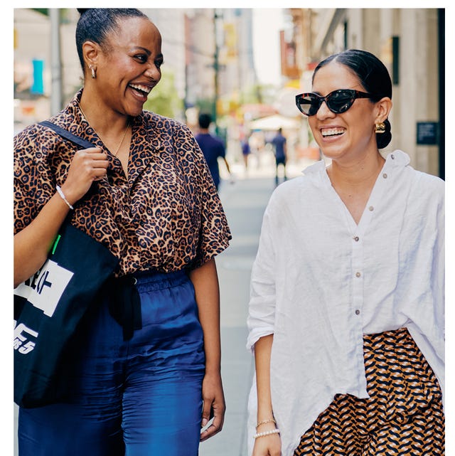 four bazaar editors wear outfits to work to illustrate a guide to the best work outfit ideas 2022