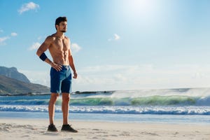 fit man taking a break from working out