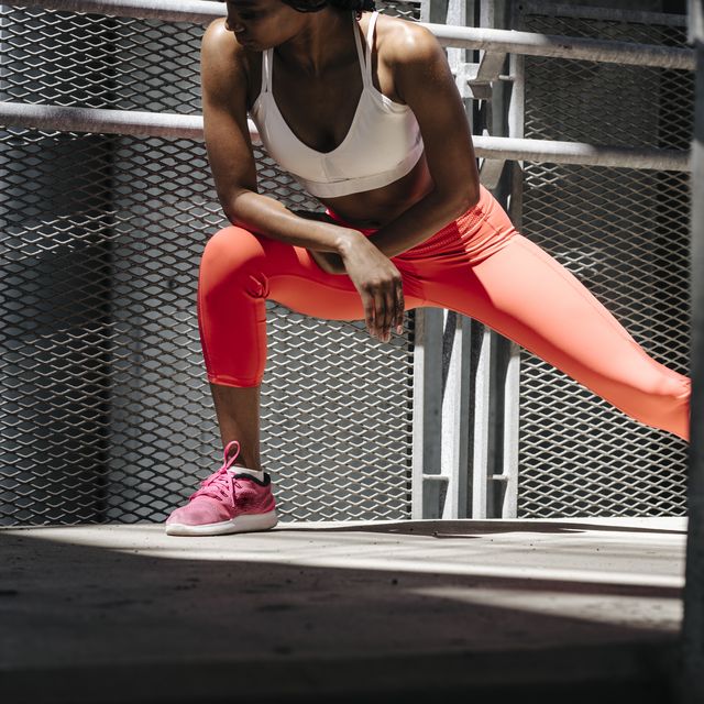 woman doing the side lunge exercise