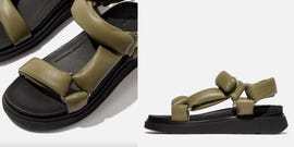 fitflop gen ff soft nappa leather back strap sandal in khaki