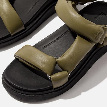 fitflop gen ff soft nappa leather back strap sandal in khaki fitflop gen ff soft nappa leather back strap sandal in khaki