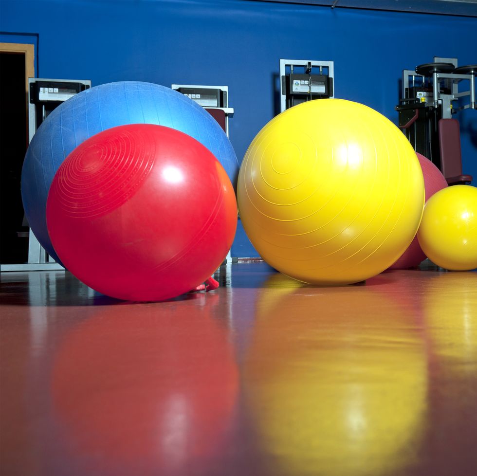 fitness colorful balls waiting for action