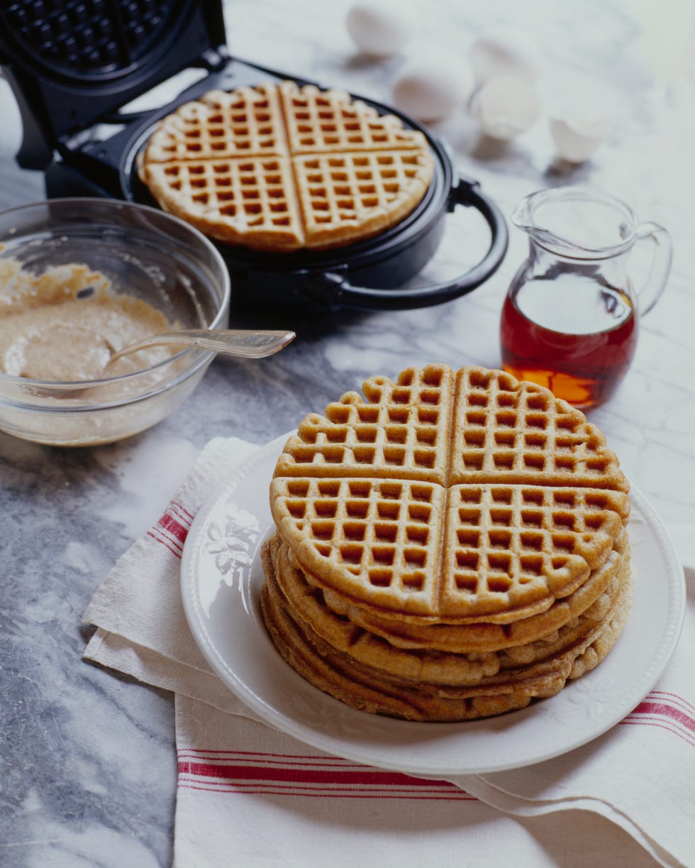 five grain waffles with waffle maker