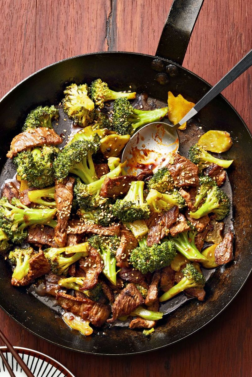 steak and broccoli in a bowl