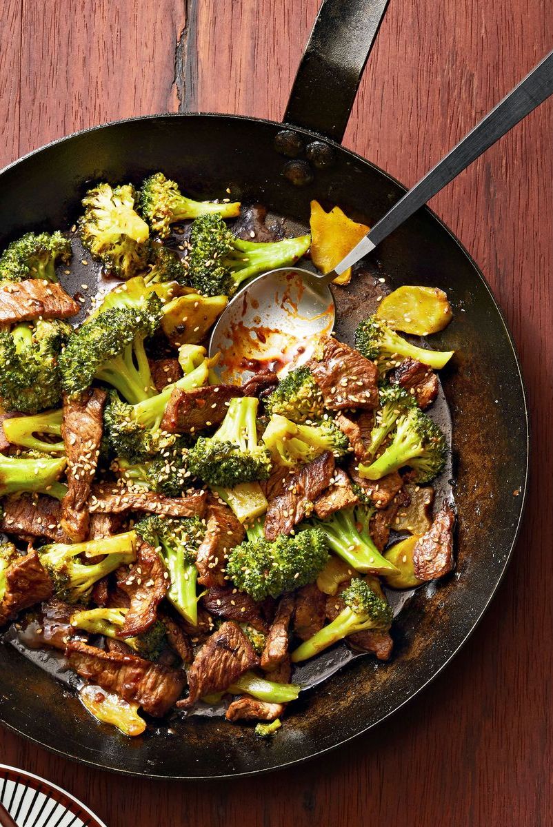 steak and broccoli in a bowl