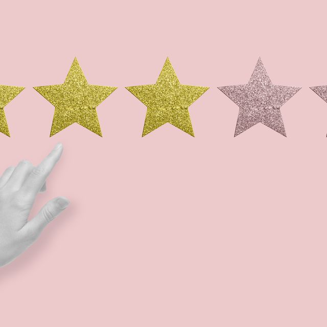 five stars ratting in pink background