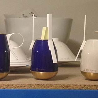 Perfumer Francis Kurkdjian's porcelain objects at home.