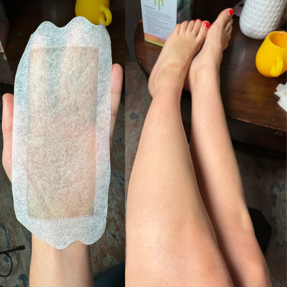 a person waxing their legs