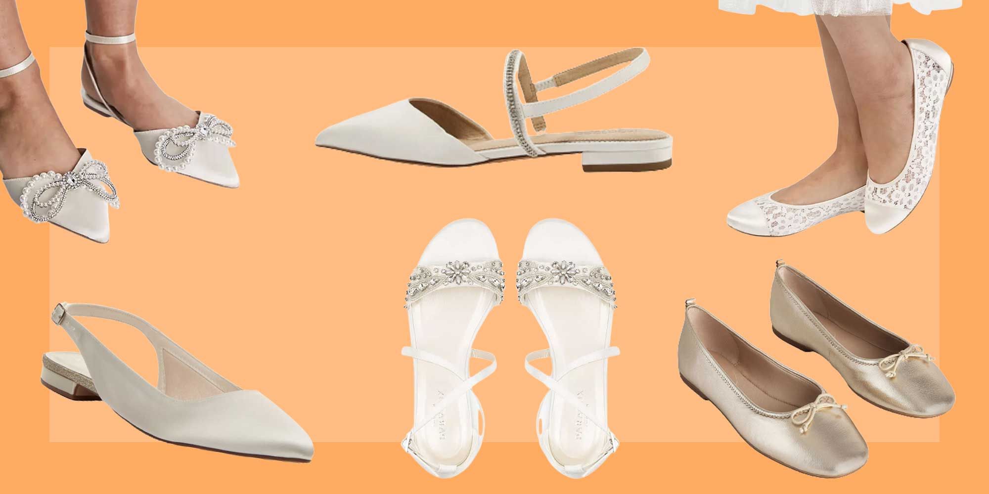su.cheny White ivory pearls rhinestones lace flat Wedding shoes Bridal size  5-13 | eBay