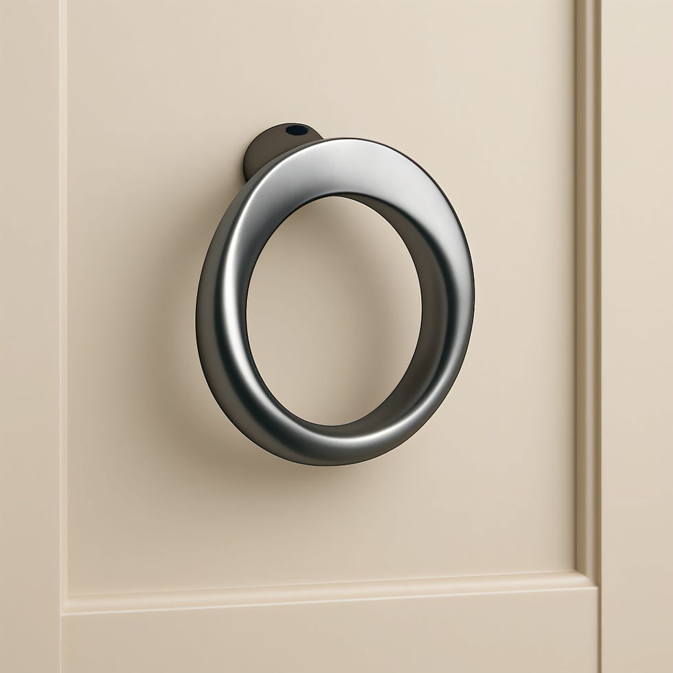 a silver ring door knocker
