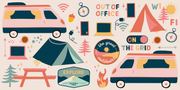 illustration of camping gear