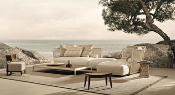 a beige outdoor sofa