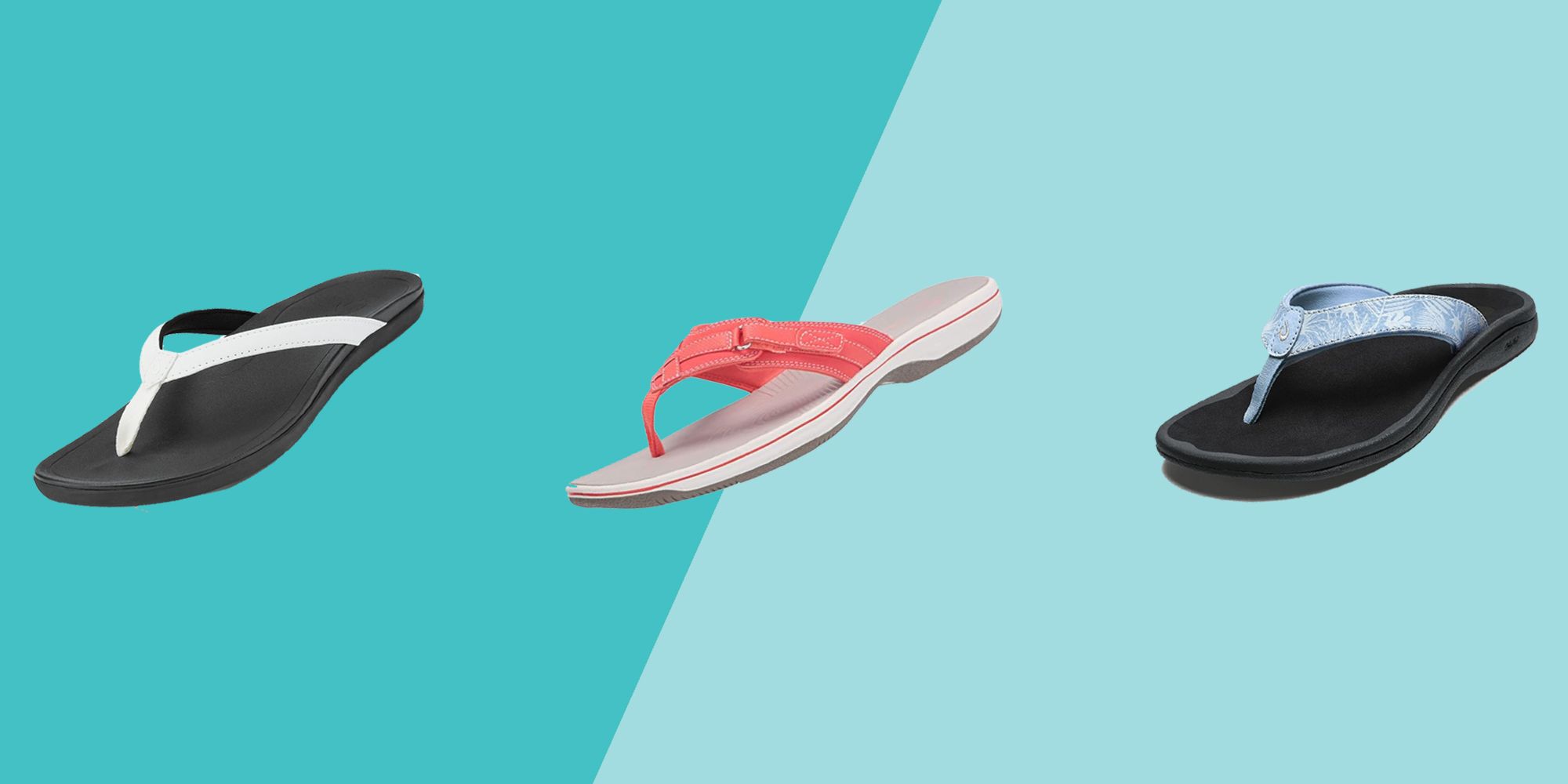 Flip flops with support for walking fashion