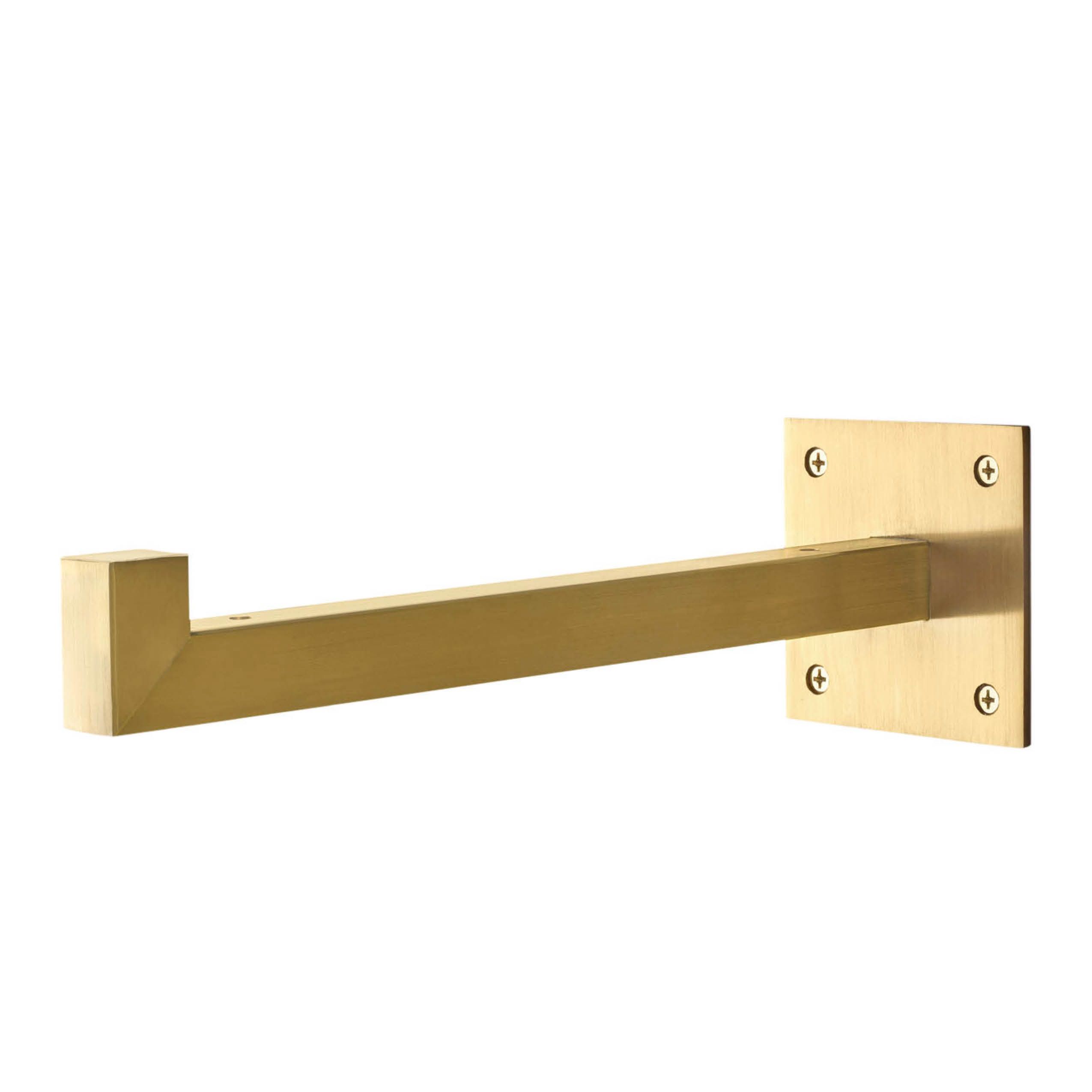 Floating Brushed Brass Metal Shelving