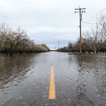 a flooded road near chico, california
