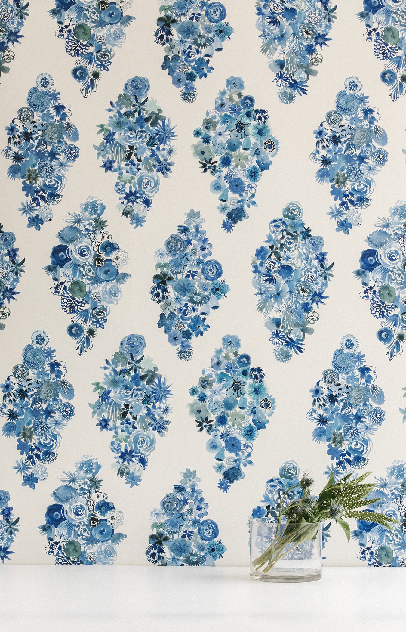 Self Adhesive Wallpaper in Designer Floral Strands  WallMantra