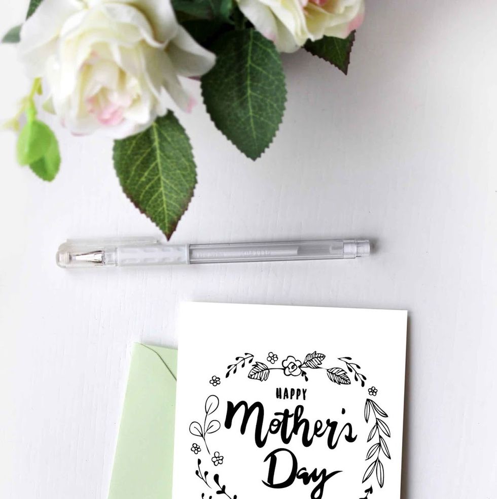 black and white printable mothers day card
