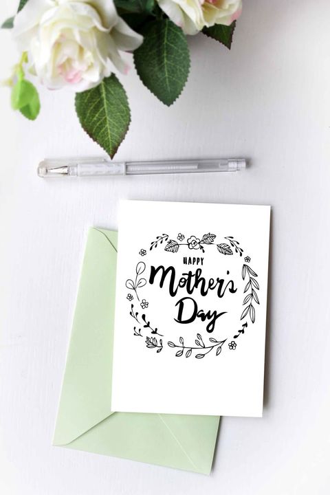 black and white printable mothers day card